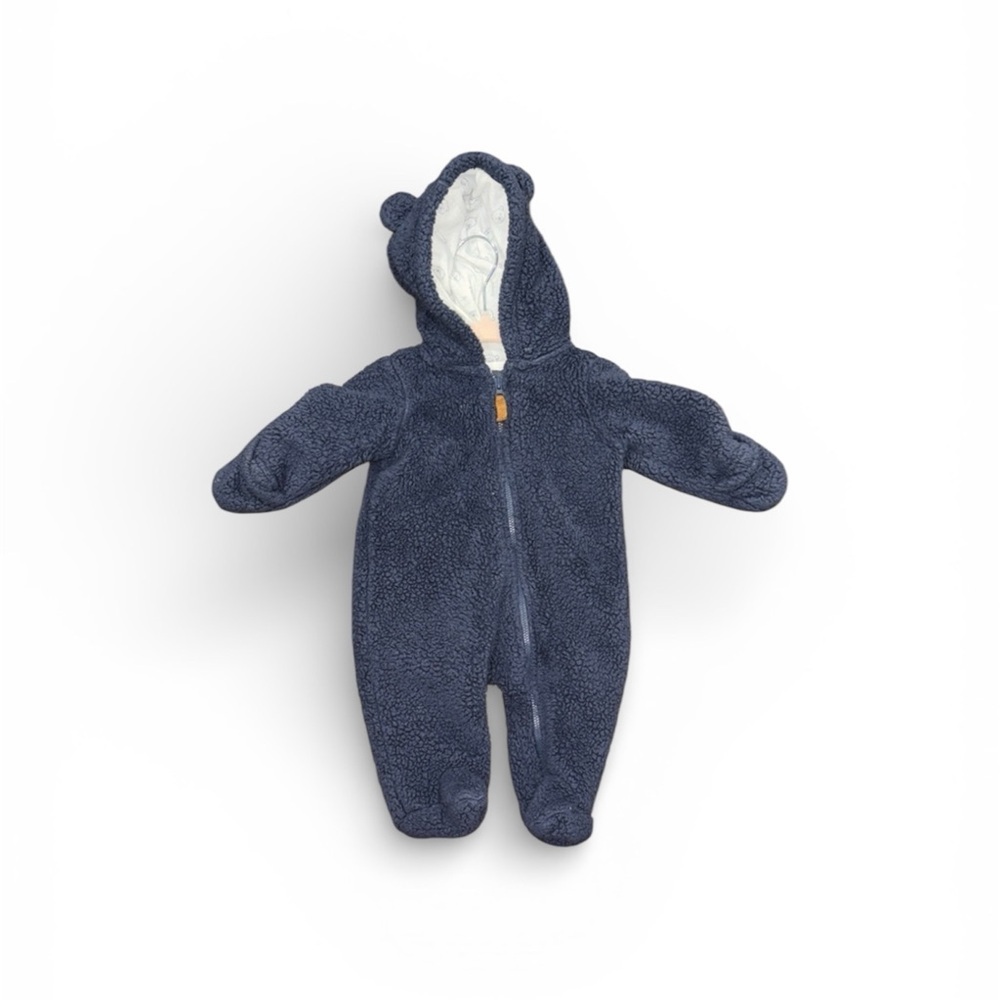 272. Carter's Cozy Navy Sherpa Footie Size 3 Months